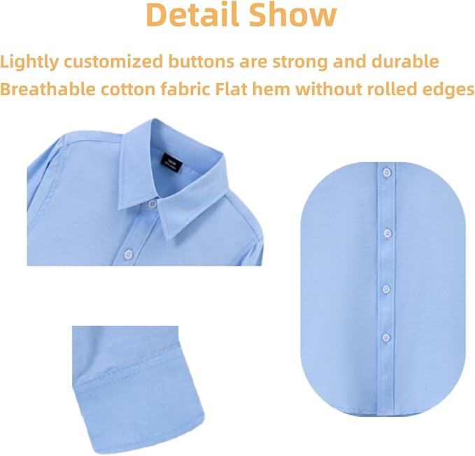 DANUOKU Boys Dress Shirts Tuxedo Shirt Long-Sleeve Button Down Shirt