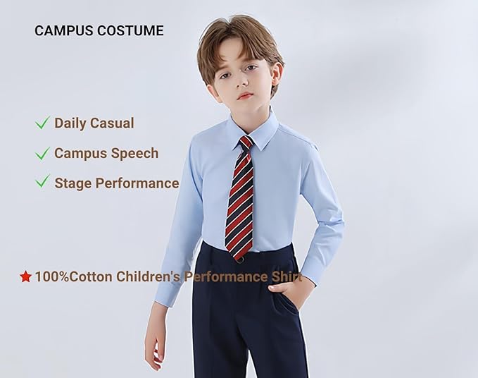 DANUOKU Boys Dress Shirts Tuxedo Shirt Long-Sleeve Button Down Shirt