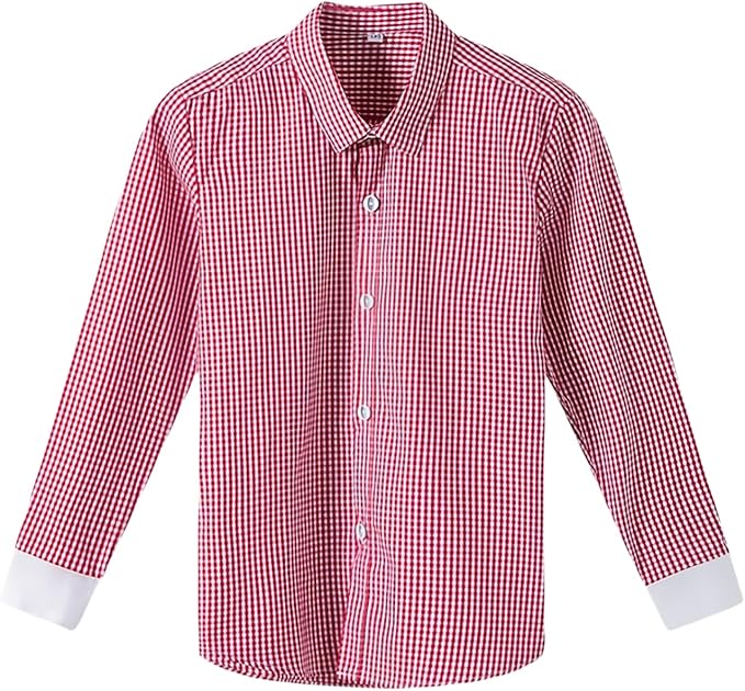 DANUOKU Boys Dress Shirts Tuxedo Shirt Long-Sleeve Button Down Shirt