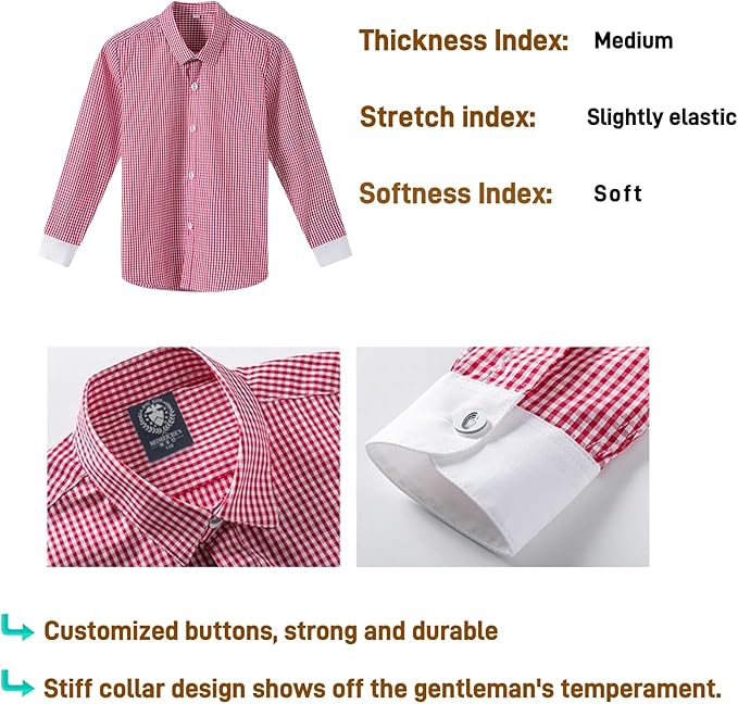 DANUOKU Boys Dress Shirts Tuxedo Shirt Long-Sleeve Button Down Shirt