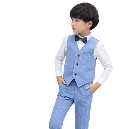 Boys' Suits 4PCs Vests Pants Shirts Bowtie Sets Child Tuxedos Outfits Suitable for Boys Aged 4-10 Years